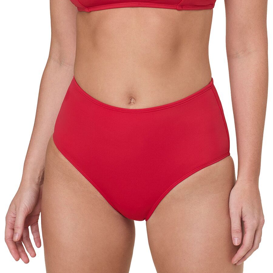Andie High Waisted Bikini Bottom - Women's Cherry Red