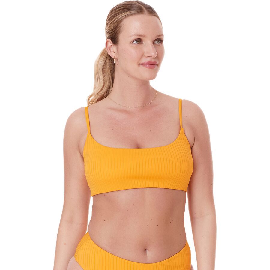 Andie The Maui Wide Rib Bikini Top - Women's Tangerine