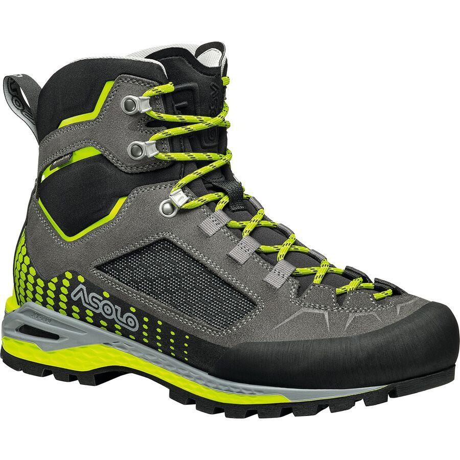 Asolo Freney Evo Mountaineering Boot - Men's Graphite/Green Lime
