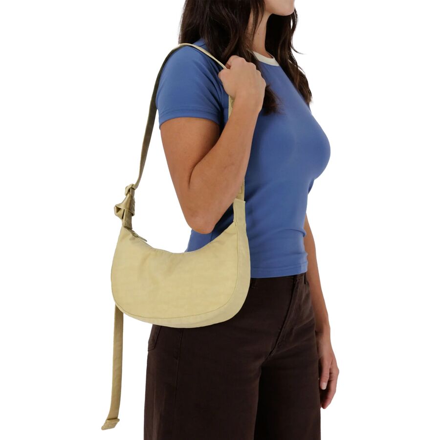 BAGGU Small Nylon Crescent Bag Butter