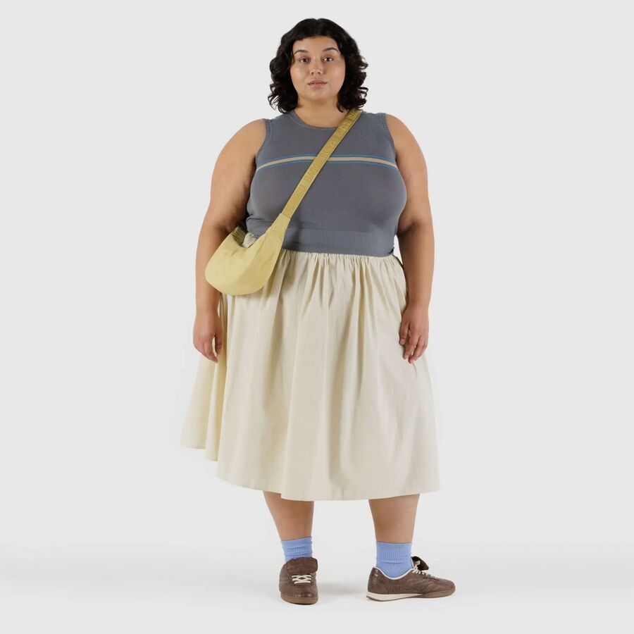 BAGGU Small Nylon Crescent Bag Butter