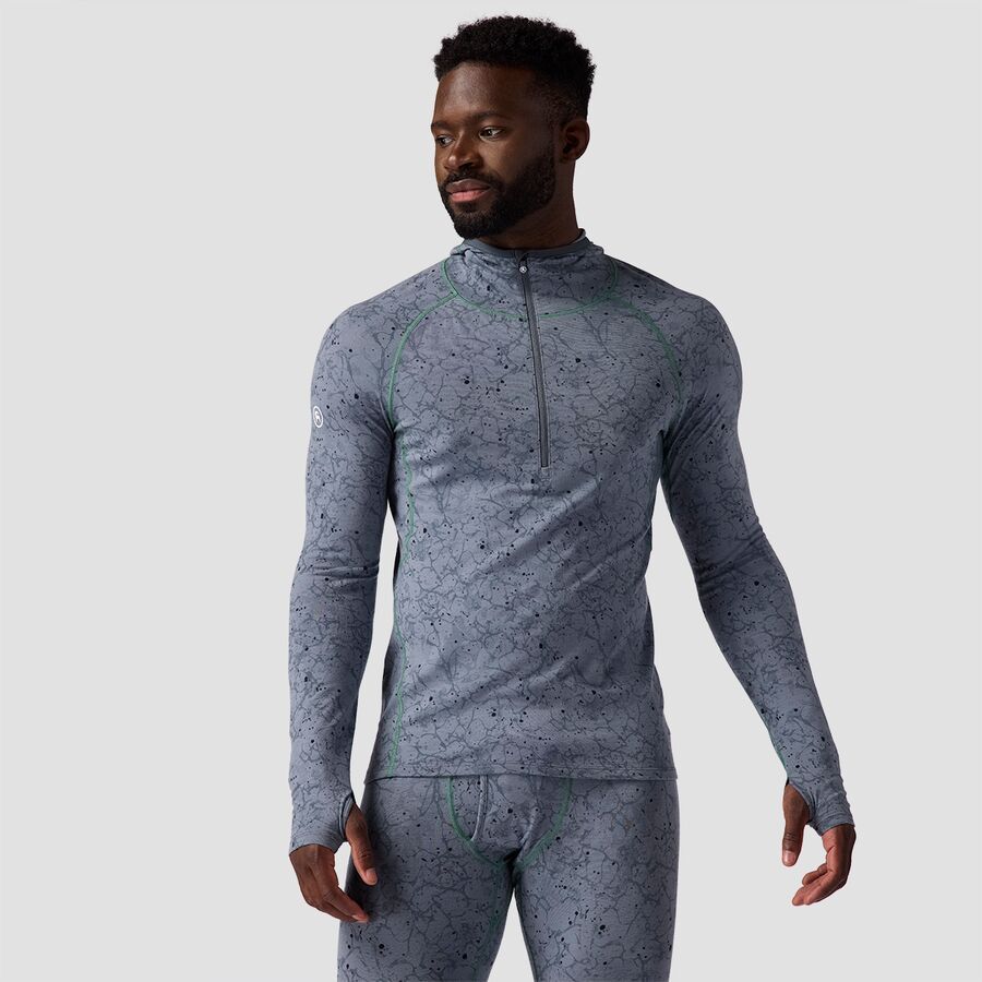 Backcountry Cedars RWS Merino Lt-Wt Baselayer 1/2-Zip Scuba Top - Men's Turbulence Zastrugi Print