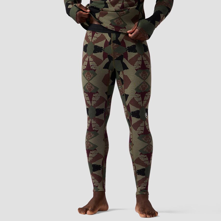 Backcountry Cedars RWS Merino Mid-Wt Baselayer Bottom - Men's Kalamata Geo Collage Print