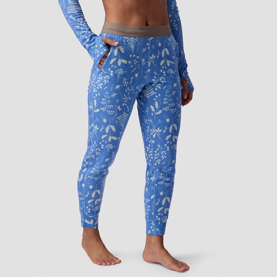 Backcountry Cedars RWS Merino Mid-Wt Baselayer Jogger Bottom - Women's Deja Blue Print