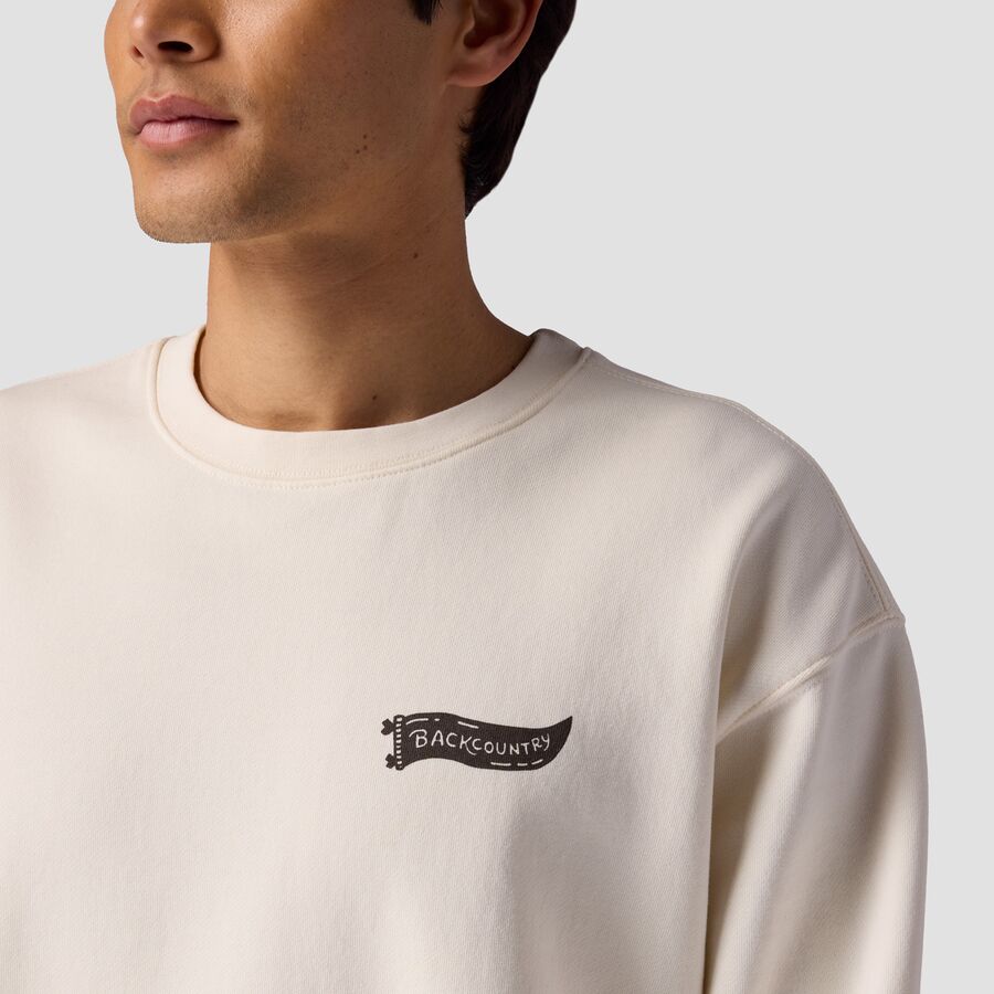 Backcountry Chicago Poster Crew Sweatshirt Vintage White