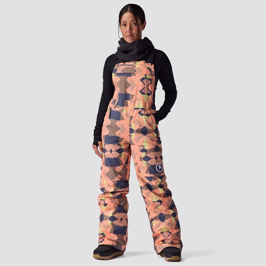 Backcountry CrestCruiser Insulated Bib - Women's Peach Sky Geo Collage Print