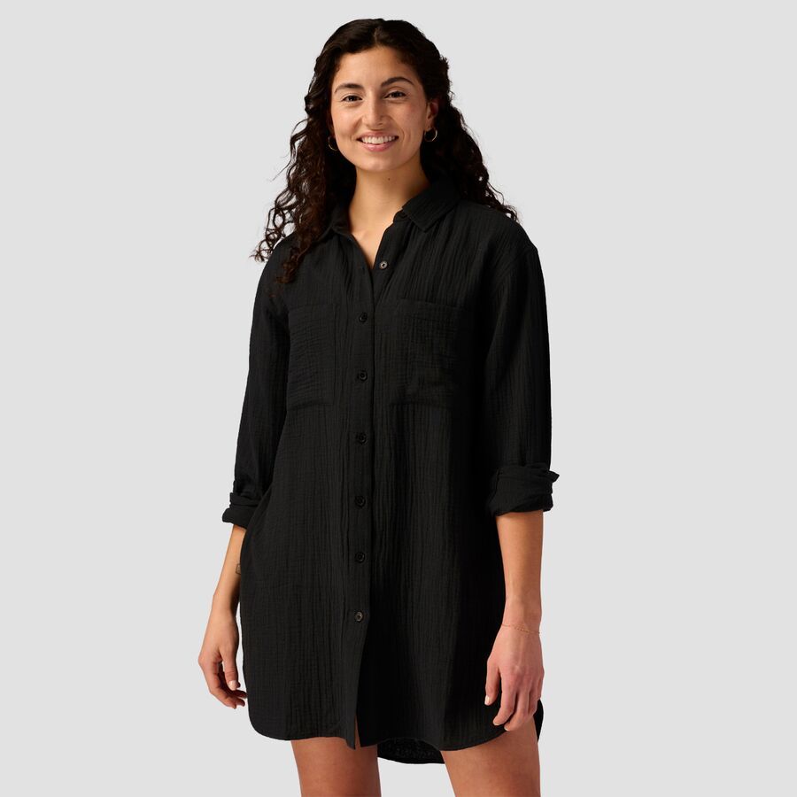 Backcountry Long Cotton Gauze Long-Sleeve Button-Down - Women's Black