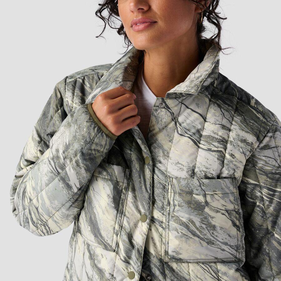 Backcountry Oakbury Print Synthetic Quilted Shirt Jacket - Women's Desert Stone Green Print