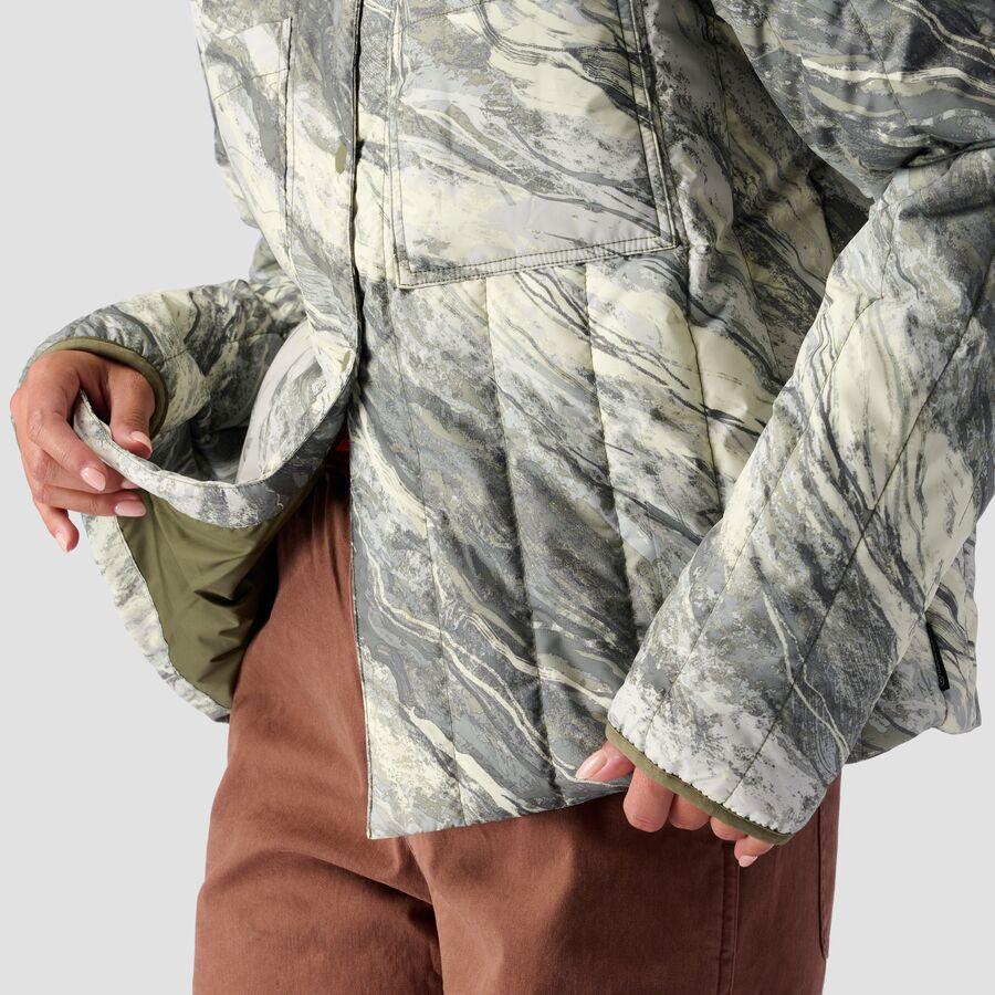 Backcountry Oakbury Print Synthetic Quilted Shirt Jacket - Women's Desert Stone Green Print