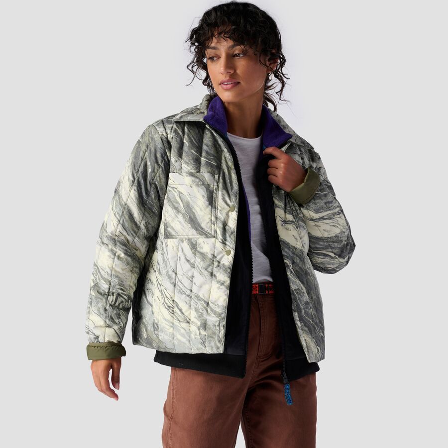 Backcountry Oakbury Print Synthetic Quilted Shirt Jacket - Women's Desert Stone Green Print