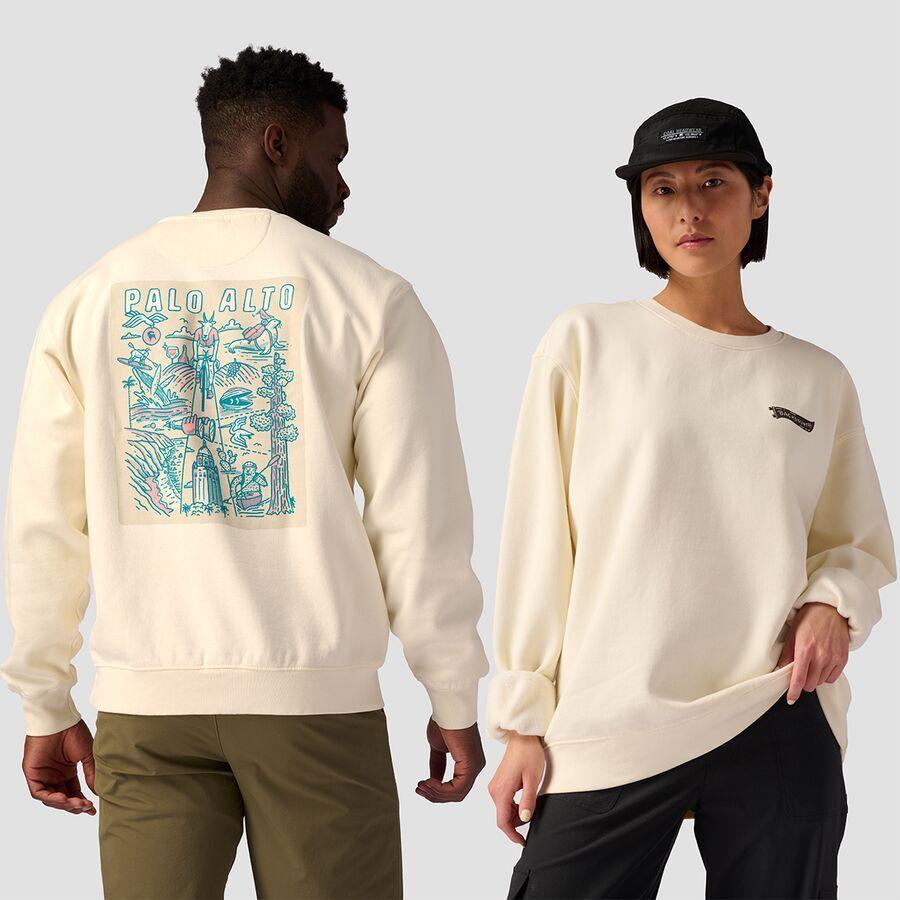Backcountry Palo Alto Poster Crew Sweatshirt Vintage White