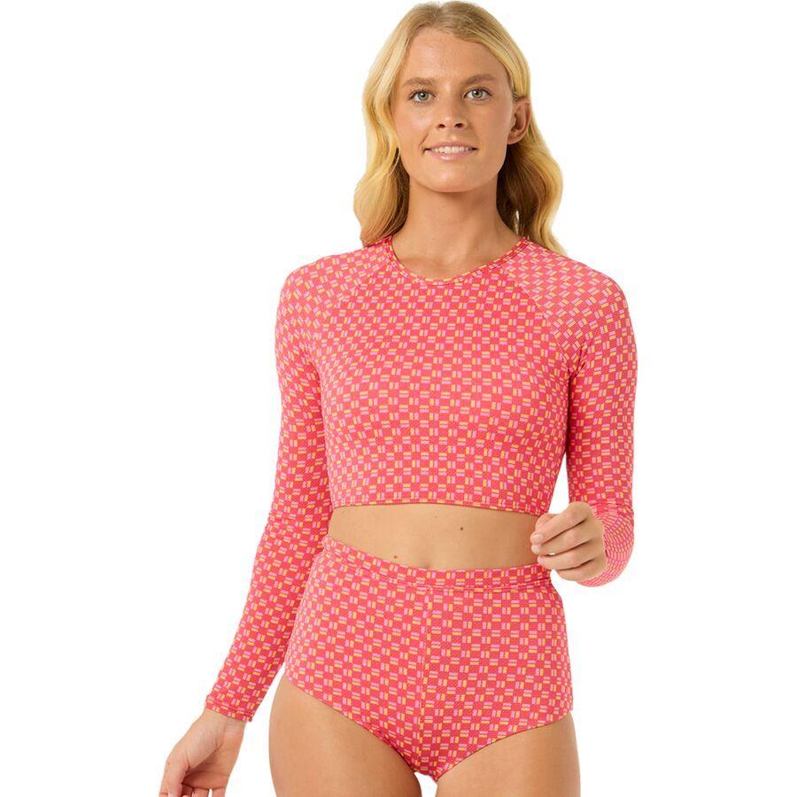 Rip Curl Shell Cove Crop Rashguard Red
