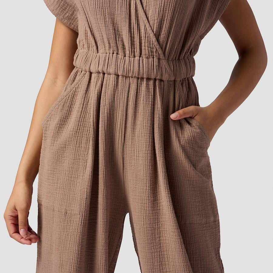 Backcountry Sleeveless Cotton Gauze Jumpsuit - Women's Fossil