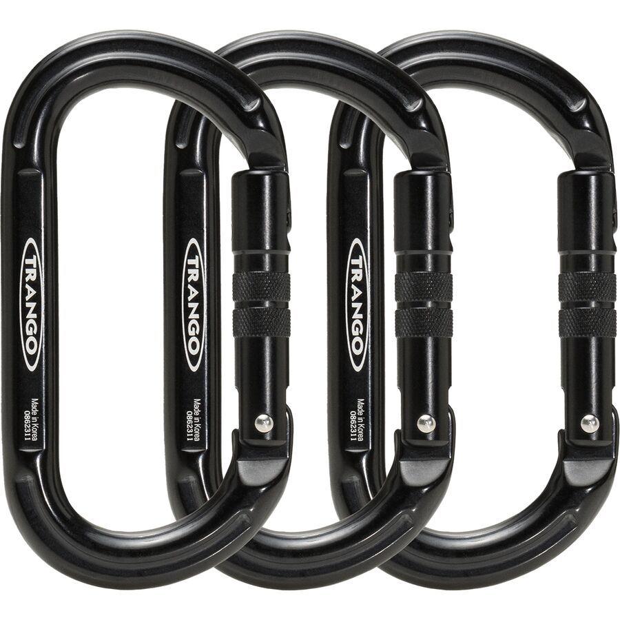 Trango Oval K Carabiner - 3-Pack Black