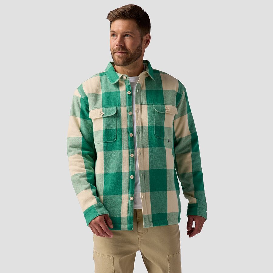 Backcountry Venture Pile-Fleece Lined Flannel Shirt Jacket- Men's Gearhead Green Buffalo