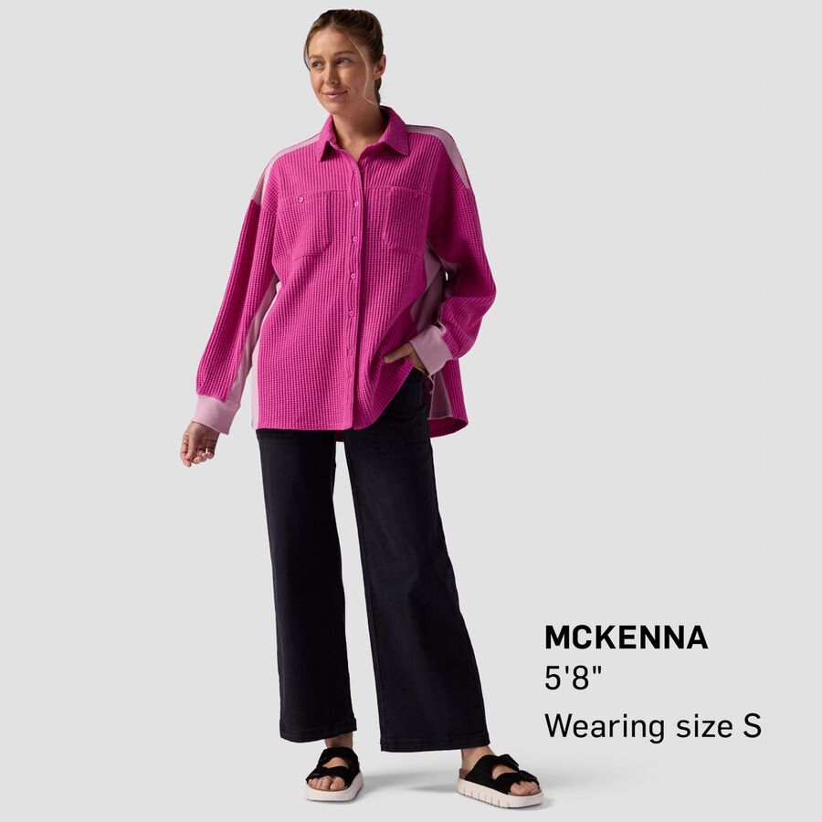 Backcountry Waffle Button-Up - Women's Rose Violet