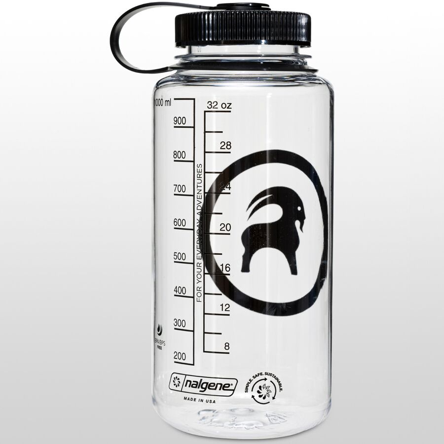 Backcountry X Nalgene Goat Logo 32oz Wide Mouth Sustain Bottle Clear/Black/Black