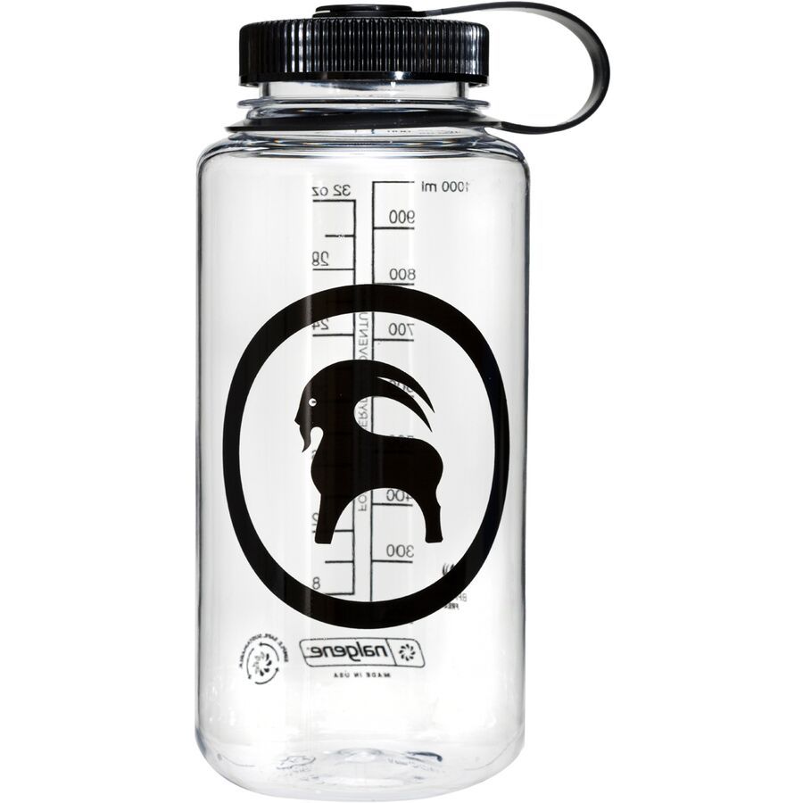 Backcountry x Nalgene Goat Logo 32oz Wide Mouth Sustain Bottle Clear/Black/Black
