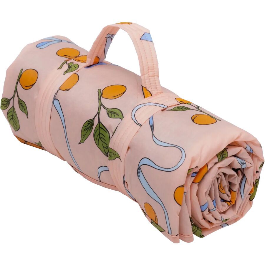 BAGGU Puffy Picnic Blanket Apricots & Ribbons