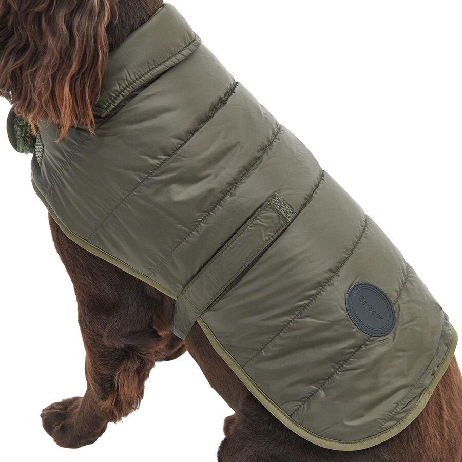 Barbour Baffle Quilted Dog Coat Dark Olive