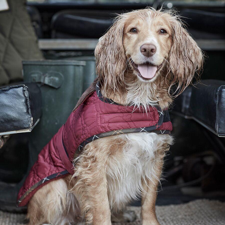 Barbour Dog Bone Quilted Dog Coat Cranberry