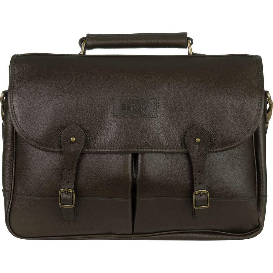 Barbour Leather 11.5L Briefcase Dark Brown