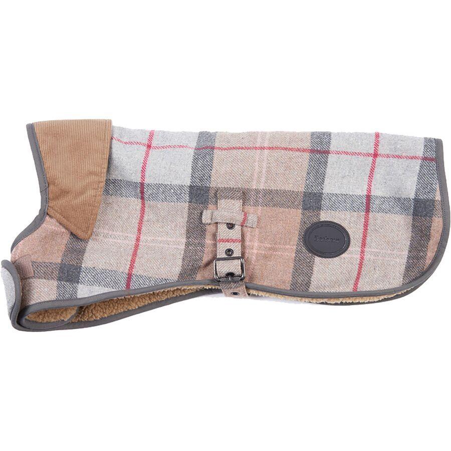 Barbour Wool Touch Dog Coat Taupe/Pink Tartan