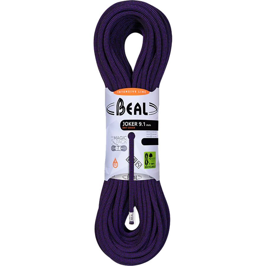 Beal Joker Unicore Dry Cover Climbing Rope - 9.1mm Purple