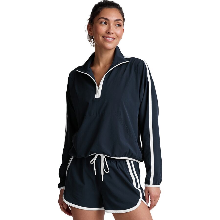 Beyond Yoga Contrast 1/2-Zip Pullover - Women's Nocturnal Navy/True White