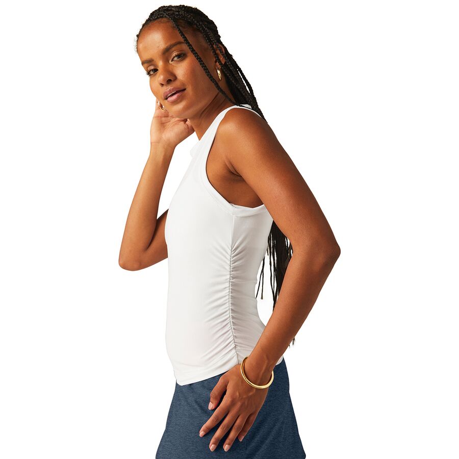 Beyond Yoga Featherweight Your Fit Shirred Tank Top - Women's Cloud White