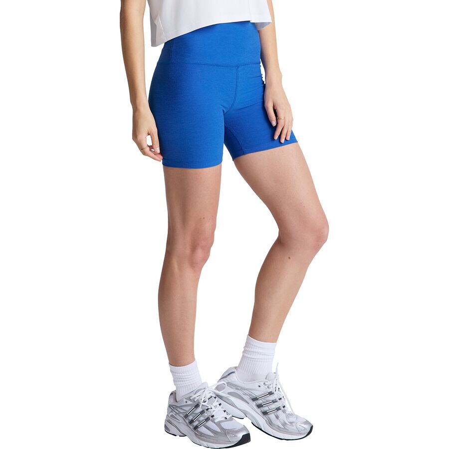 Beyond Yoga Spacedye Keep Pace Biker Short - Women's Court Blue Heather