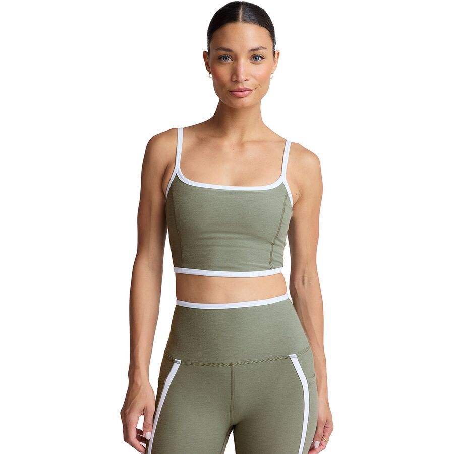 Beyond Yoga Spacedye New Moves High Cropped Tank Top - Women's Grey Sage/Cloud White