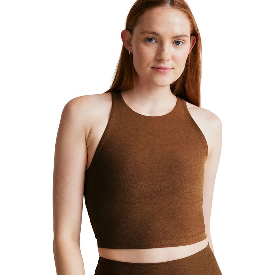 Beyond Yoga Spacedye Refocus Cropped Tank Top - Women's Bold Mocha Heather