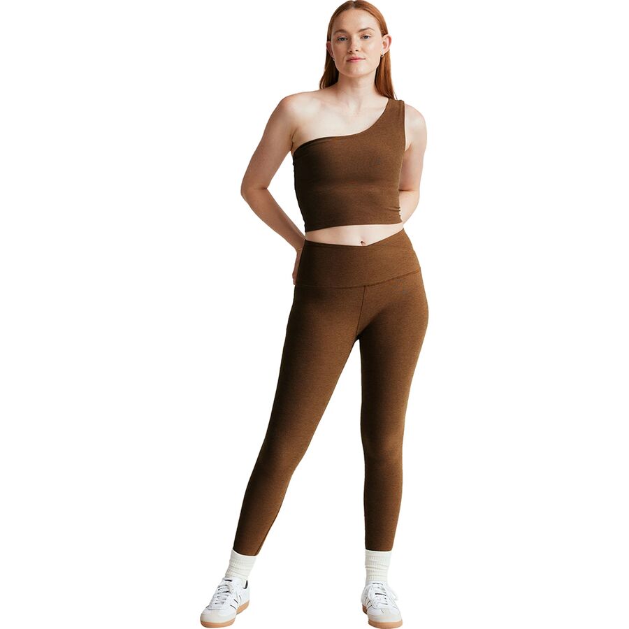 Beyond Yoga Spacedye The Bold Shoulder Cropped Tank Top - Women's Bold Mocha Heather