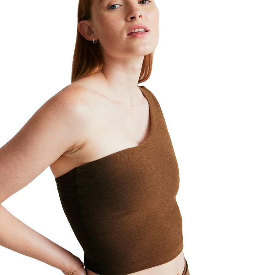 Beyond Yoga Spacedye The Bold Shoulder Cropped Tank Top - Women's Bold Mocha Heather