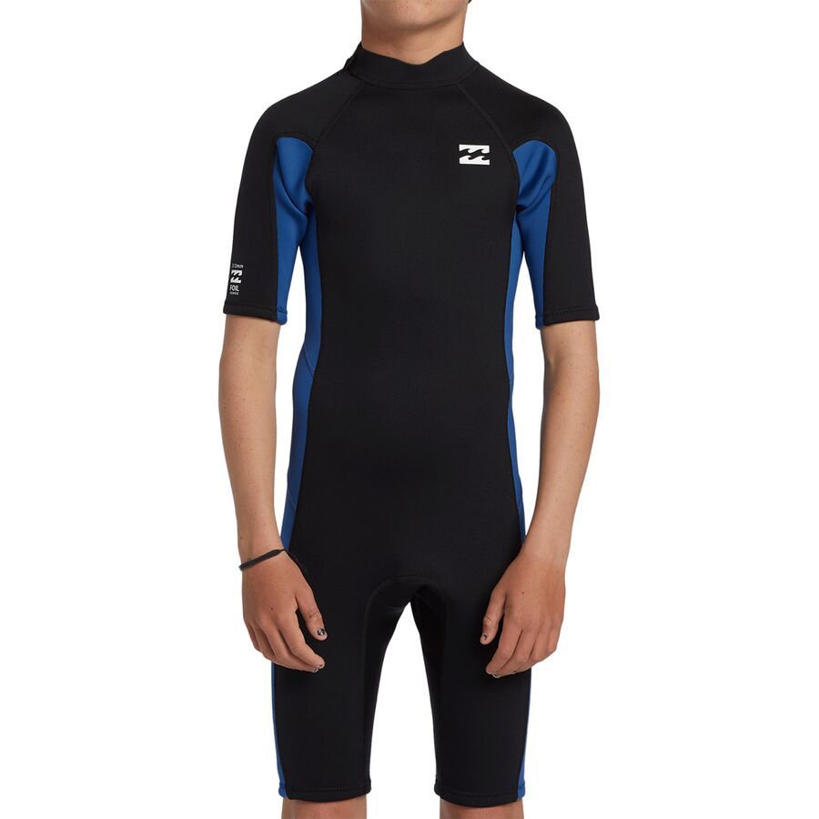 Billabong Foil Back-Zip Short-Sleeve FL Spring Wetsuit - Boys' Mid Blue