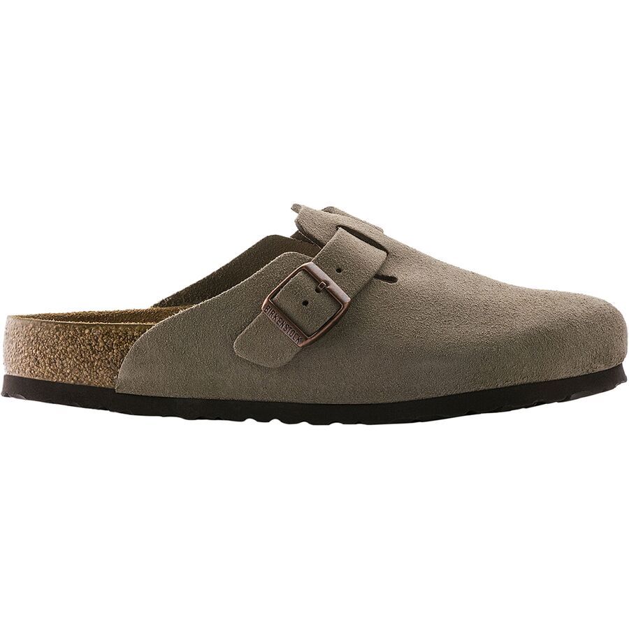 Birkenstock Boston Soft Footbed Suede Clog - Women's Taupe Suede