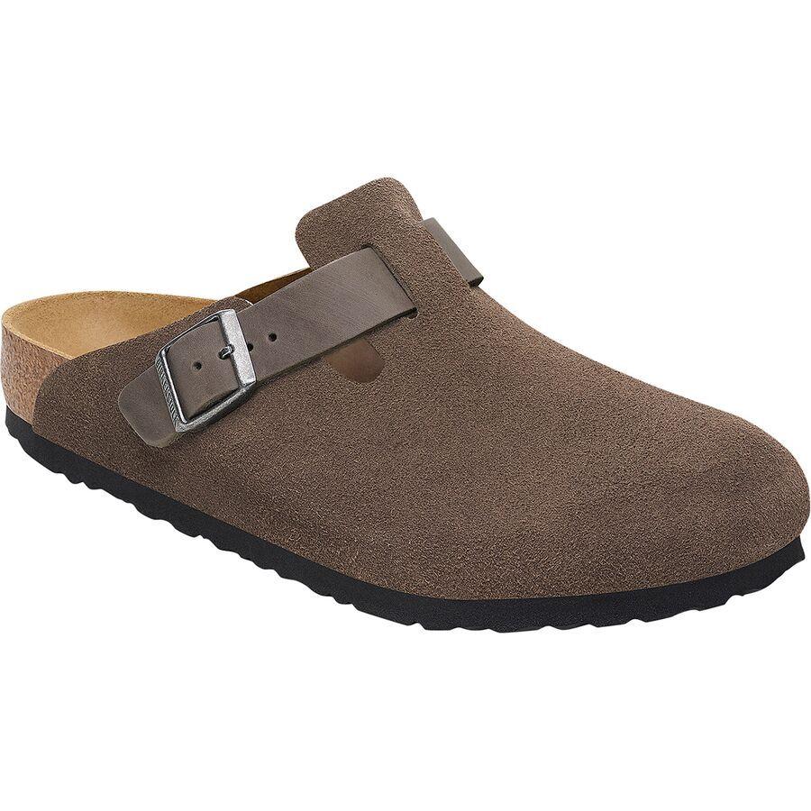Birkenstock Boston Suede Oiled Leather Clog - Men's Concrete Gray/Iron Suede/Oiled Leather
