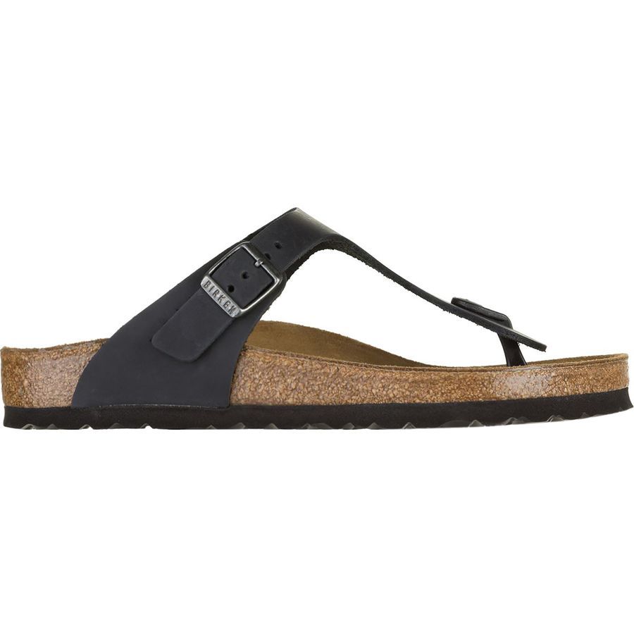 Birkenstock Gizeh Leather Sandal - Women's Black Oiled Leather