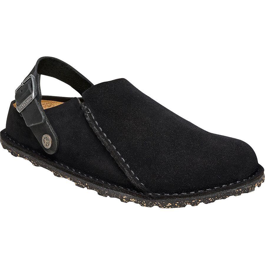 Birkenstock Lutry Suede Narrow Clog - Women's Black Suede