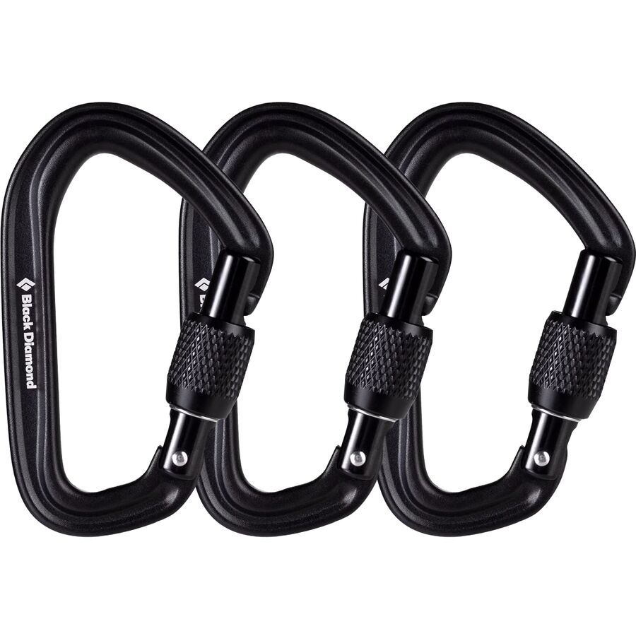 Black Diamond HotForge Screwgate Carabiner - 3 Pack Black