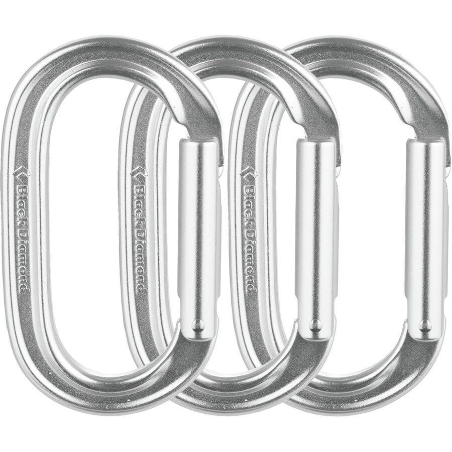 Black Diamond Oval Keylock Carabiner - 3-Pack Polished