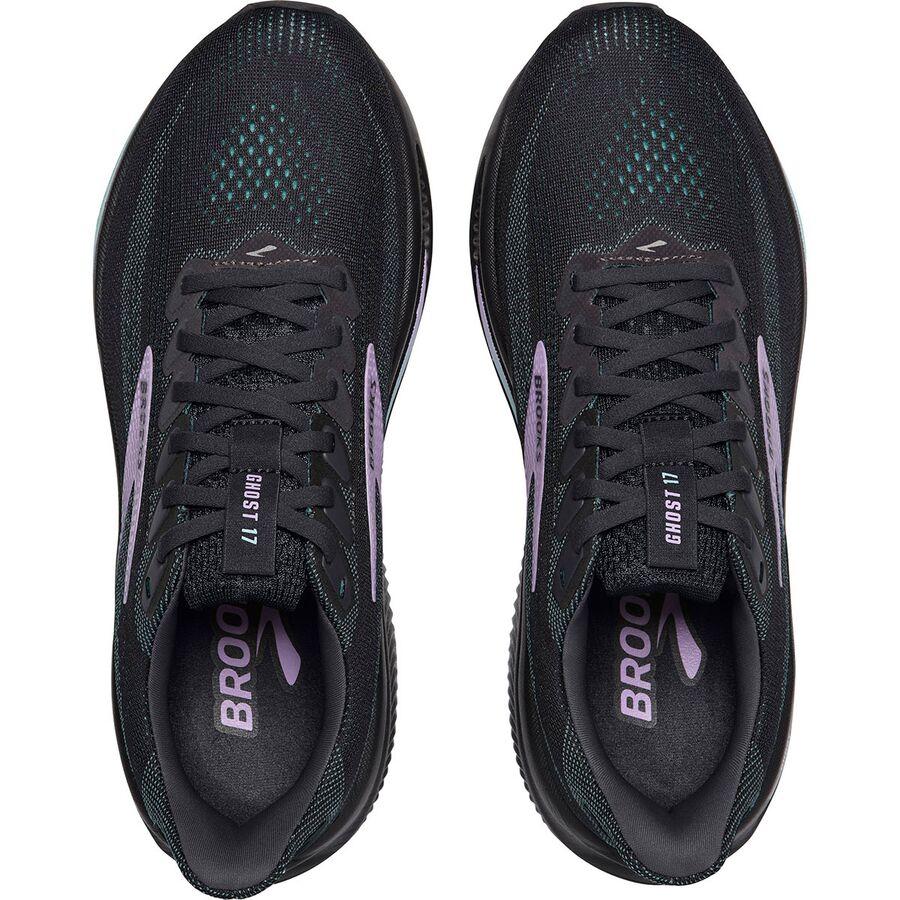 Brooks Ghost 17 Wide Running Shoe - Women's Grey/Clearwater/Purple