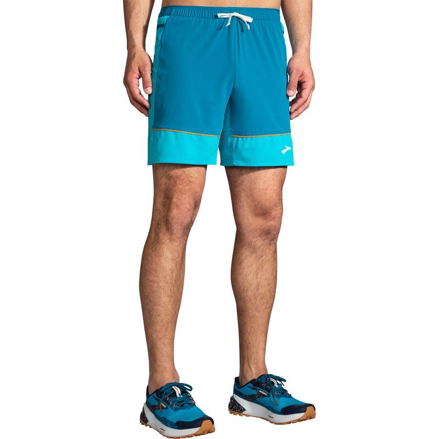 Brooks High Point 7in 2-in-1 Short - Men's Hyper Blue/Mist/Pacific