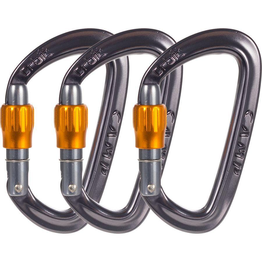 CAMP USA Orbit Locking Carabiner - 3-Pack Gun Metal