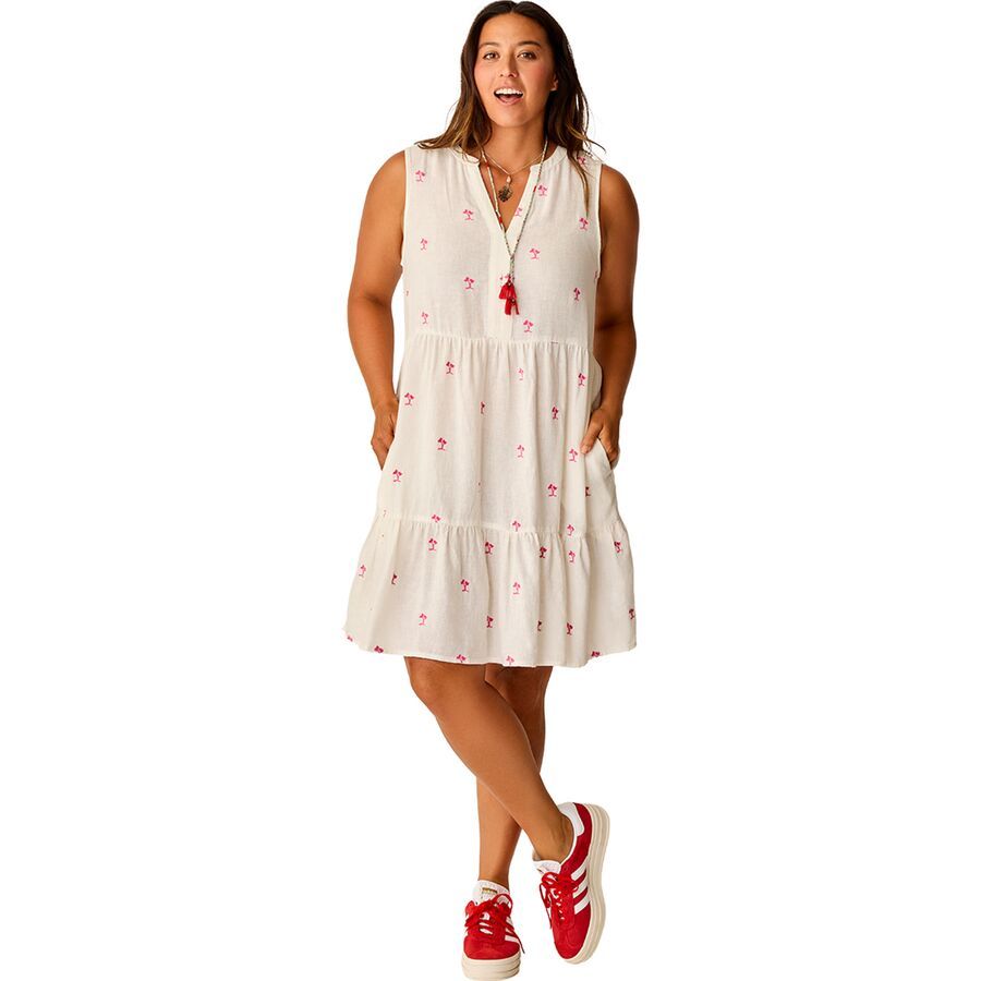 Carve Designs Nellie Linen Dress - Women's Palm Embroidered