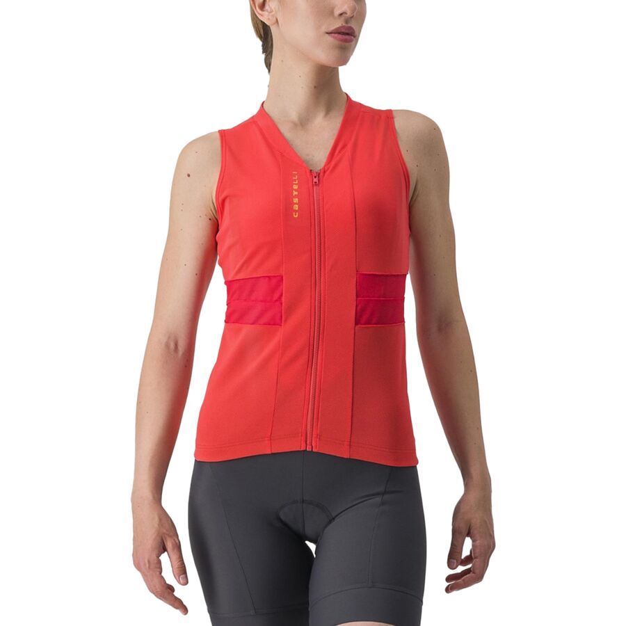 Castelli Anima 4 Sleeveless Jersey - Women's Hibiscus/Soft Orange