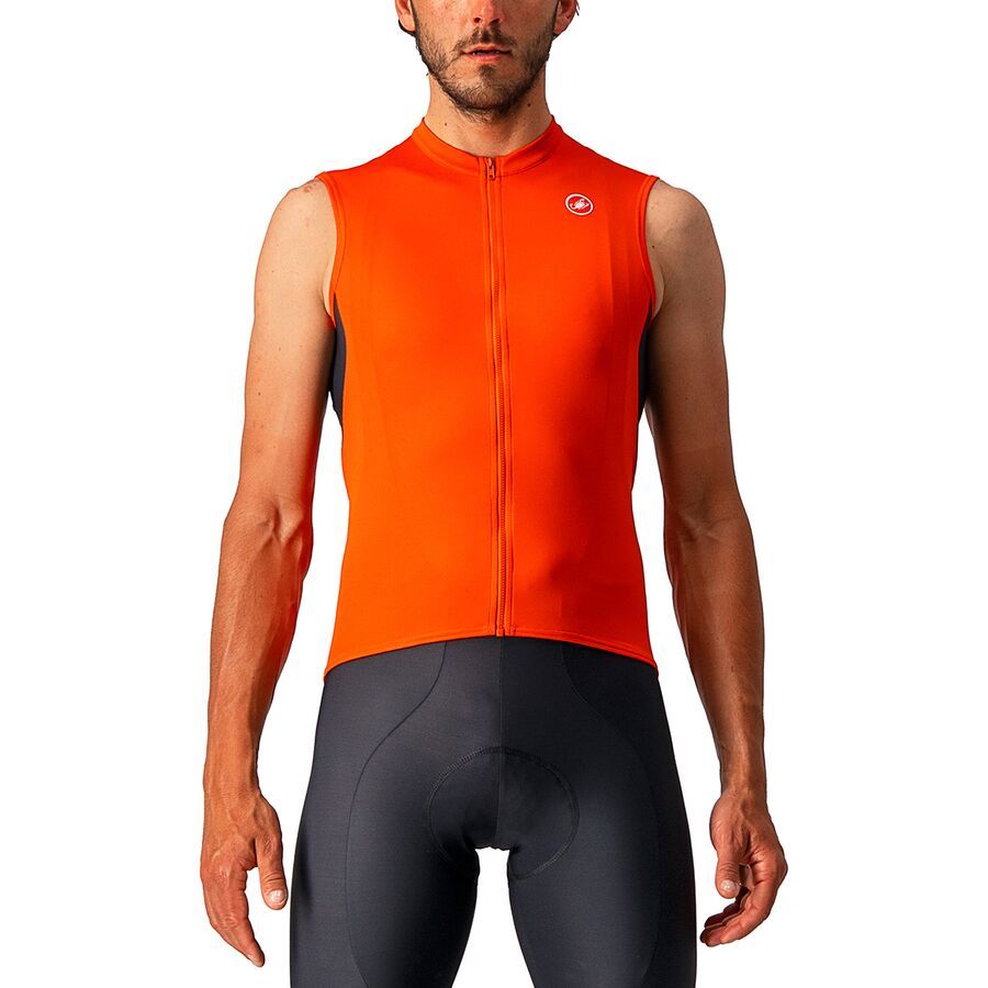 Castelli Entrata VI Sleeveless Jersey - Men's Fiery Red/Dark Gray/Ivory