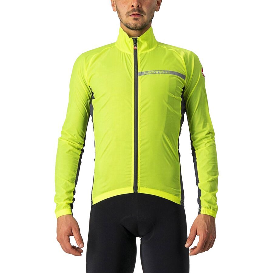 Castelli Squadra Stretch Jacket - Men's Electric Lime/Dark Gray