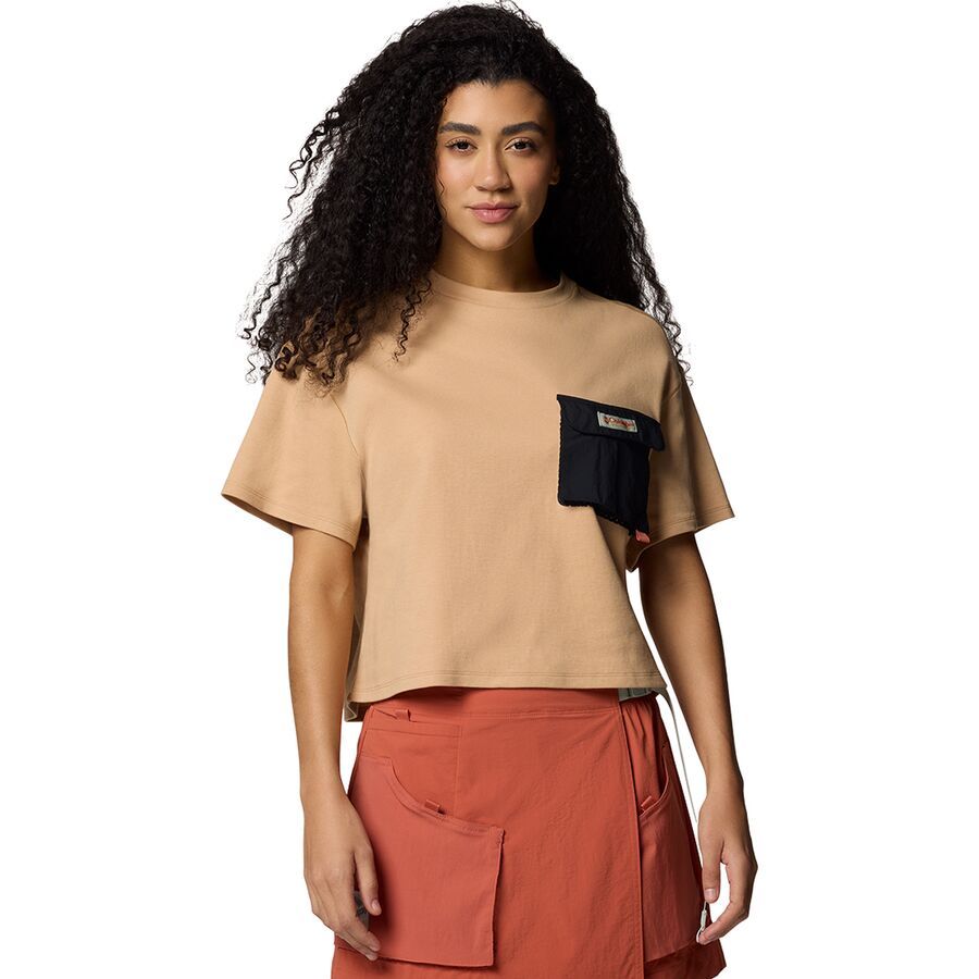 Columbia Cove Beach Cropped Pocket T-Shirt - Women's Canoe/Black